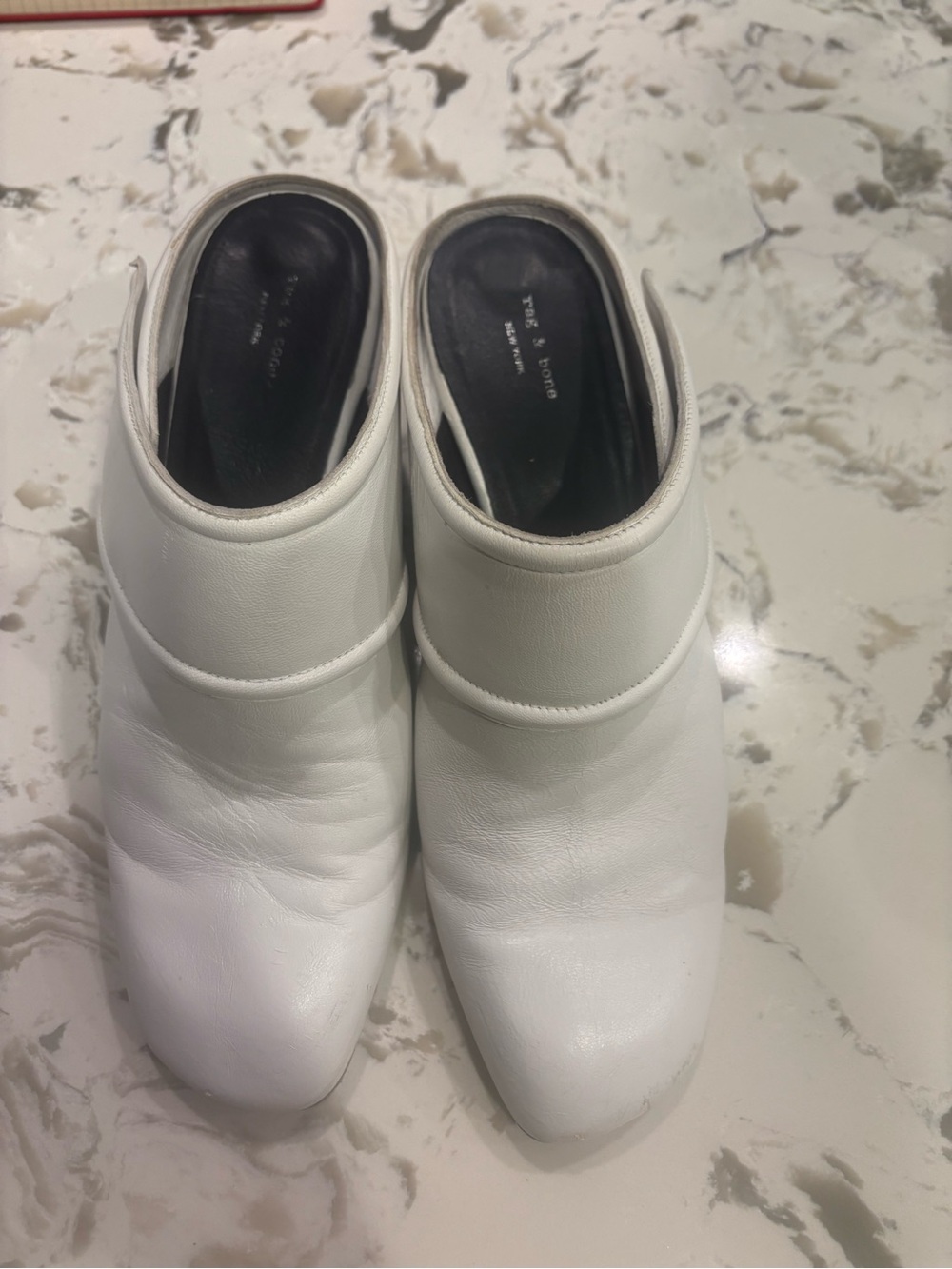 Rag and bone white mules size 38